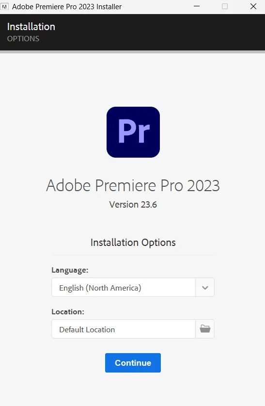 Cài đặt Adobe Premiere 2023