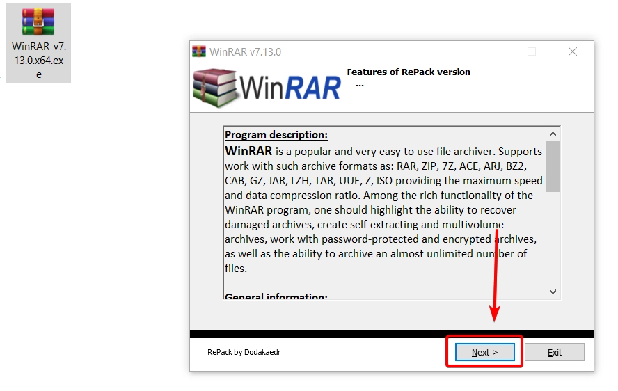 Chạy file cài đặt WinRAR