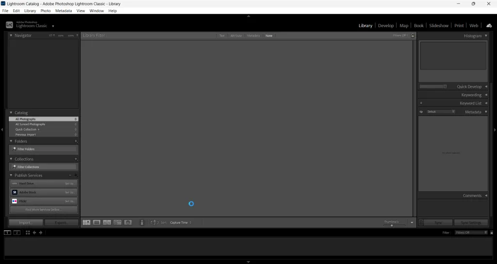 Mở Adobe Lightroom 2024 kiểm tra