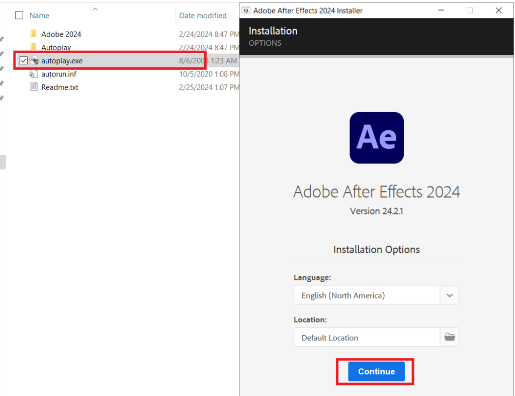 Cài đặt Adobe After Effects 2024