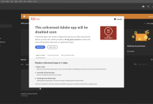 This unlicensed Adobe app will be disabled soon