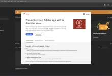 This unlicensed Adobe app will be disabled soon