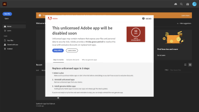 This unlicensed Adobe app will be disabled soon