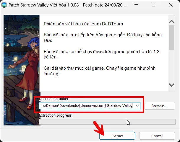 Dán đường dẫn Stardew Valley Việt Hóa