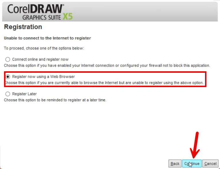 Tải CorelDRAW Graphics Suite X5 Full Miễn Phí Cho Máy Tính Mở Coreldraw x5 và ấn Conttinue