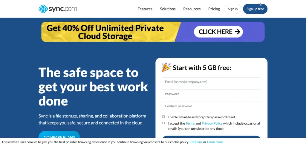 Dịch vụ lữu trữ đám mây Sync.com