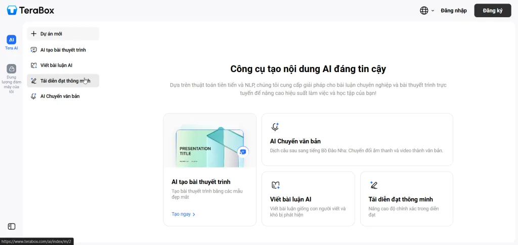 Dịch vụ lữu trữ đám mây TeraBox