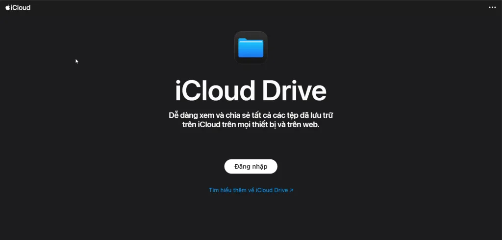 Dịch vụ lữu trữ đám mây iCloud Drive