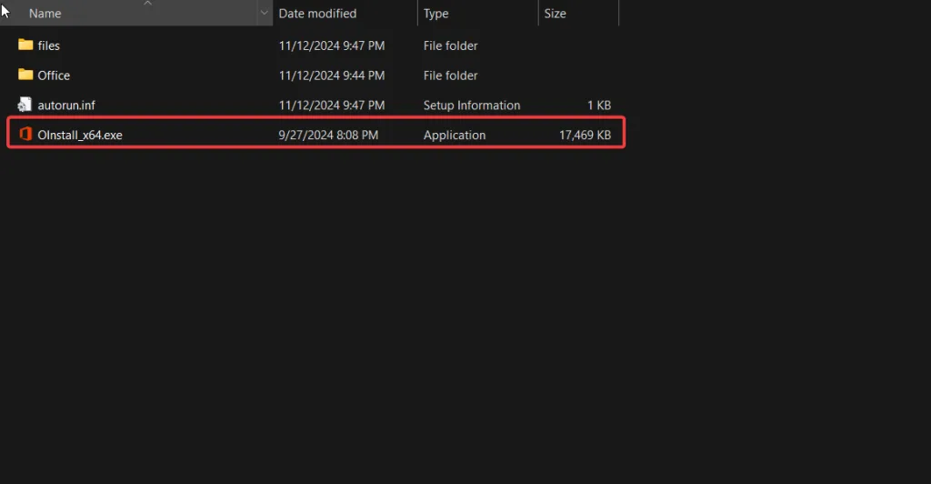Chạy file cài đặt Office 2025