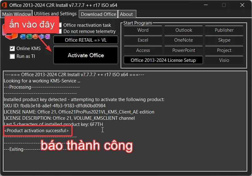 Kích hoạt Office miễn phí