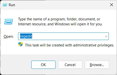 Mở Regedit trên Windows