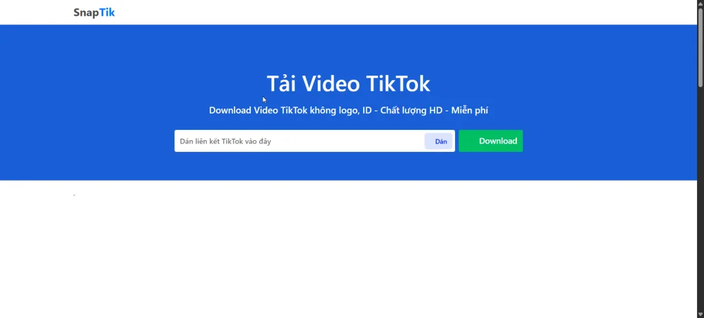 Cách Sử Dụng SnapTik Tải Video TikTok Không Logo (Watermark) Tải video TikTok không có logo bằng trình duyệt