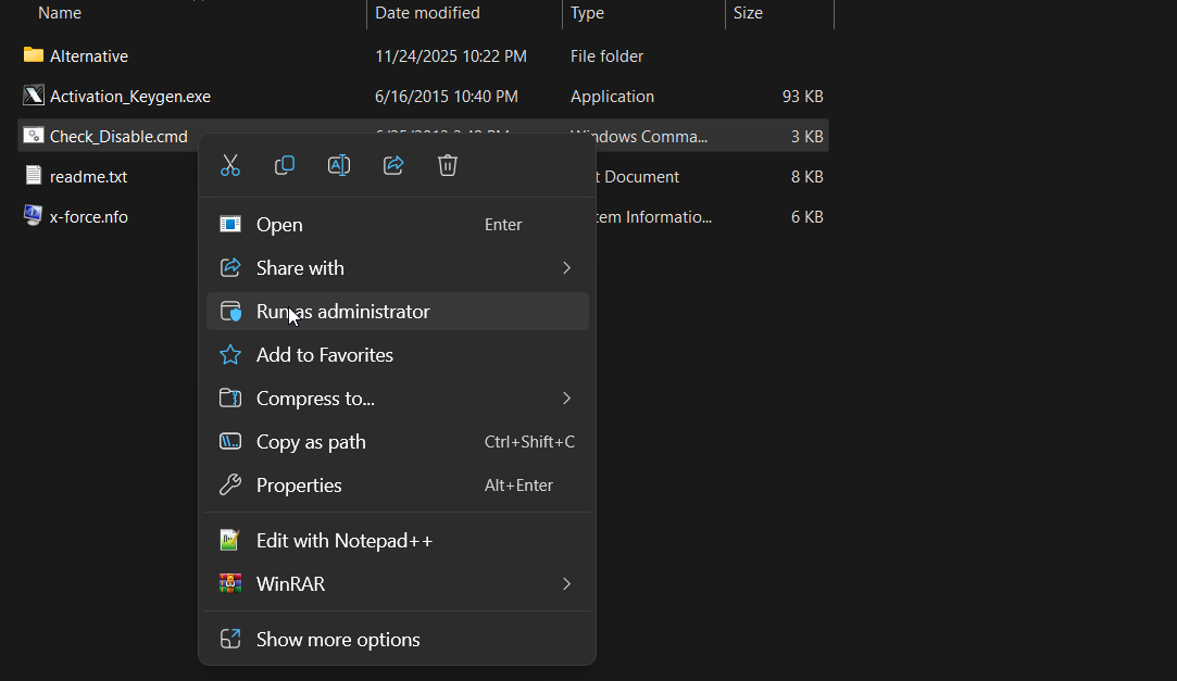Chạy file chặn Adobe