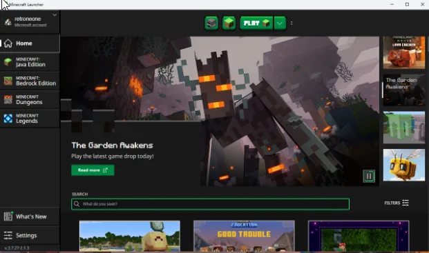 Cập nhật Minecraft từ Laucher