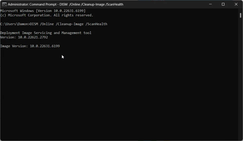 Lệnh dims quét toàn bộ lỗi Windows
