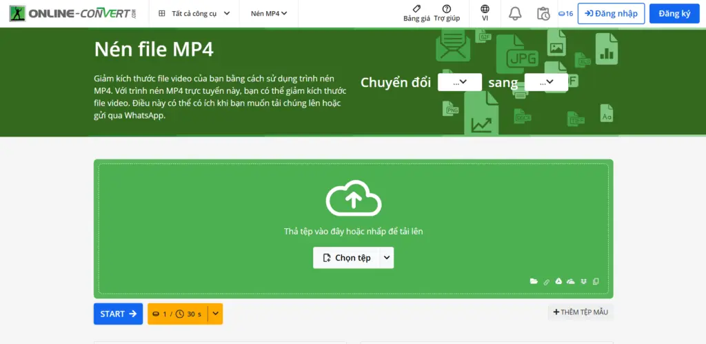 TOP 7 trang web nén video online miễn phí giữ nguyên chất lượng Online Convert