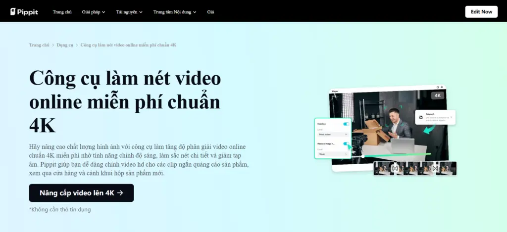 Pippit làm nét video đến 4K