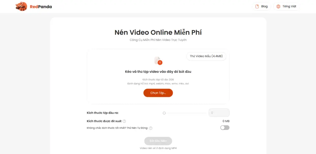 TOP 7 trang web nén video online miễn phí giữ nguyên chất lượng Red Panda