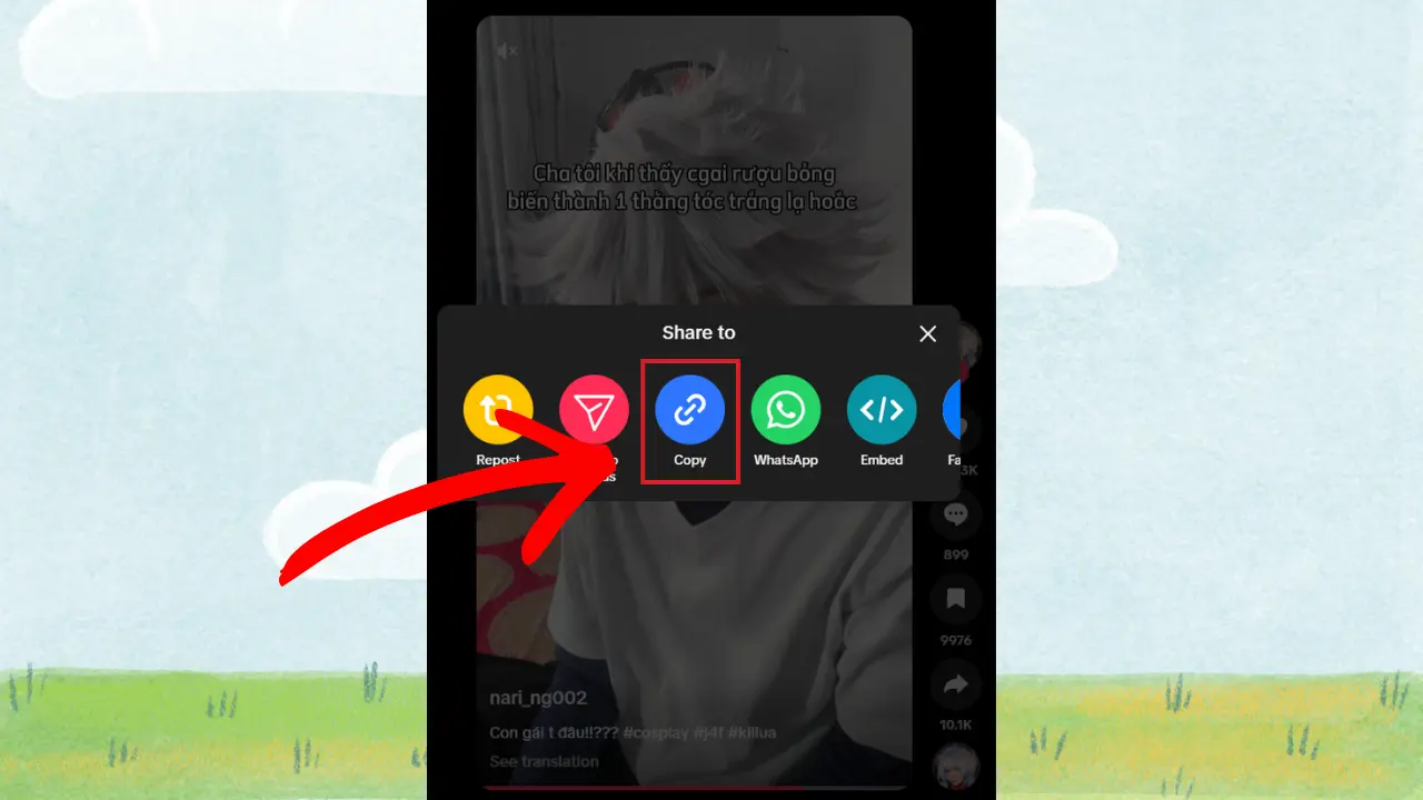 Sao chép link slide ảnh Slide TikTok