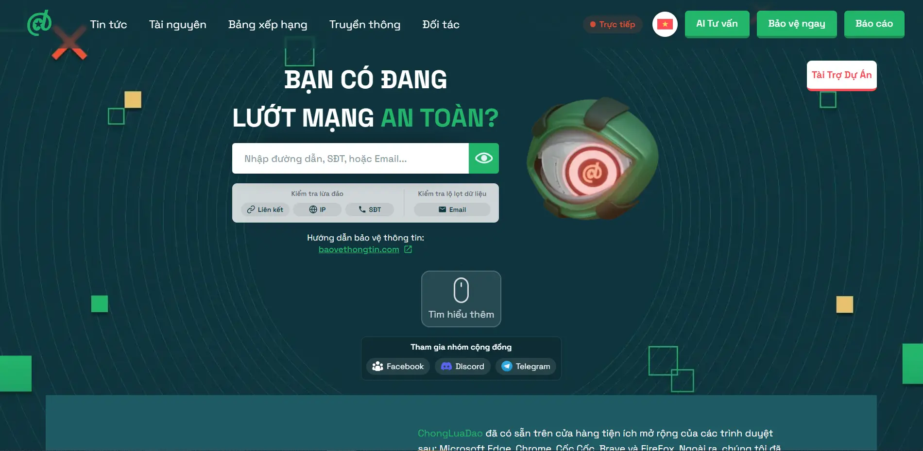 Cách kiểm tra thông tin của bạn có bị lộ trên chợ đen hay không Tính năng kiểm tra trên website ChongLuaDao