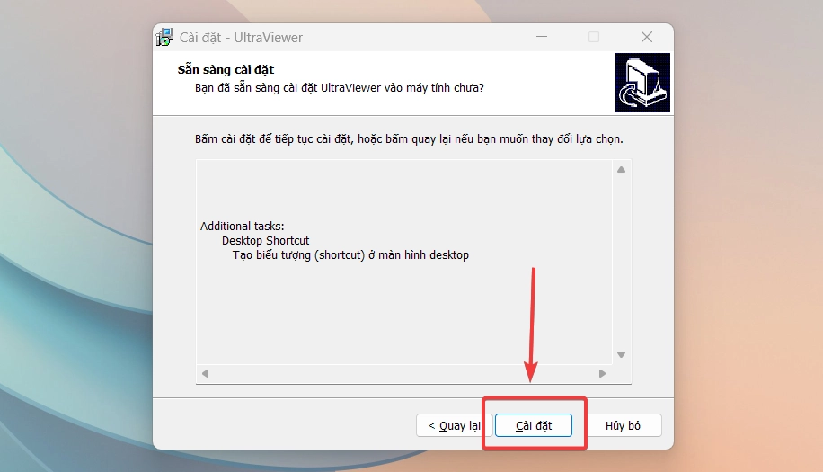 Ấn cài UltraViewer