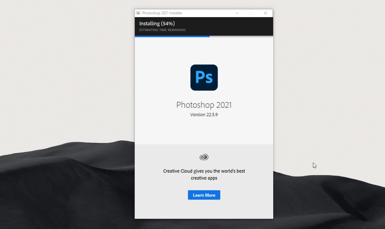 Chờ quá trình cài đặt Adobe Photoshop 2021 hàon thành