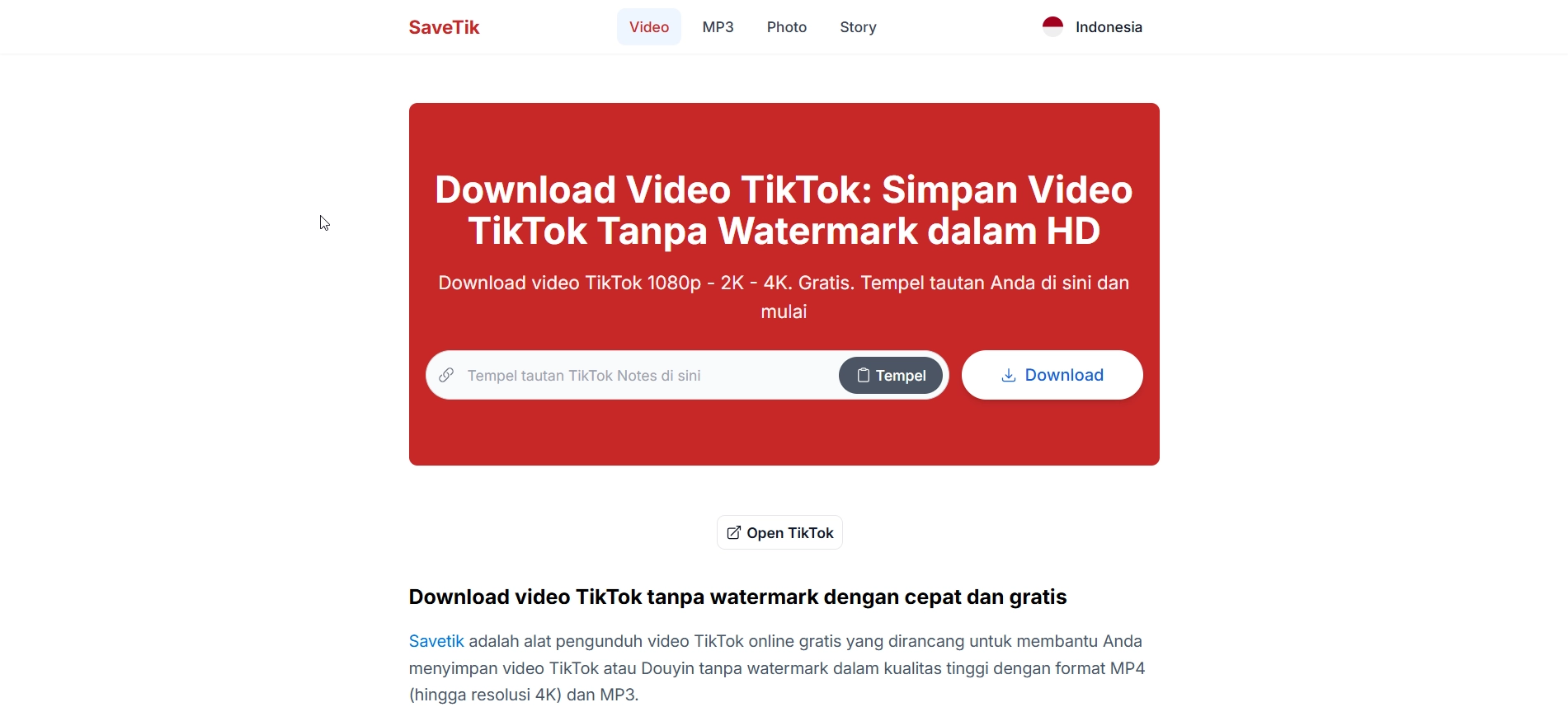 Công cụ tải ảnh SaveTik