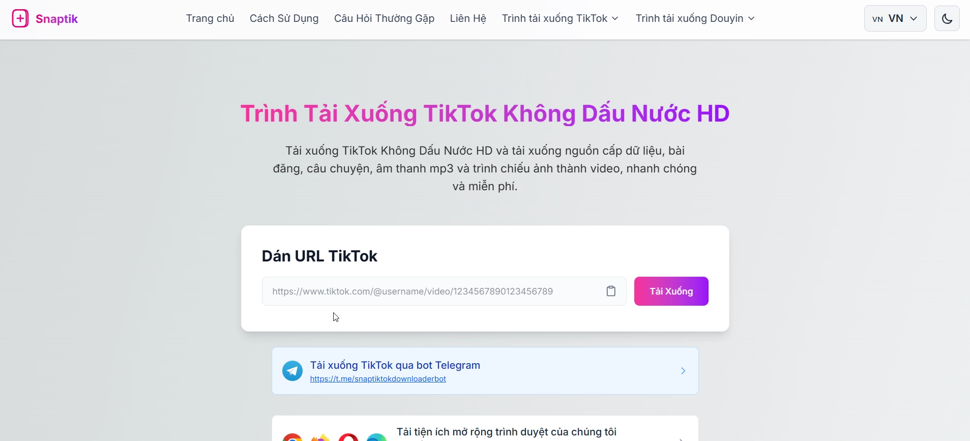 Công cụ tải ảnh SnapTik