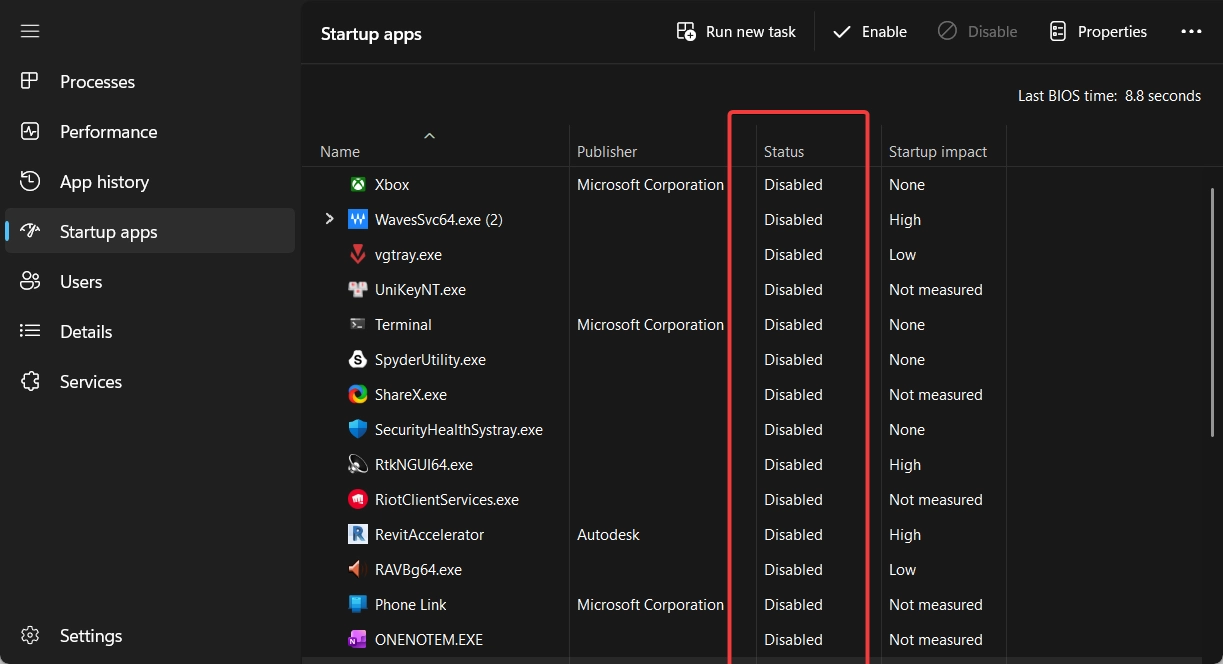 3 Cách sửa lỗi NETAPI32.dll trên Windows chi tiết Vô hiệu hoá tất cả app khởi động cùng Windows