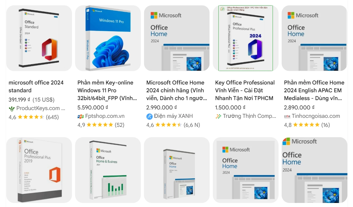 Key Office OEM được tích hợp trên máy