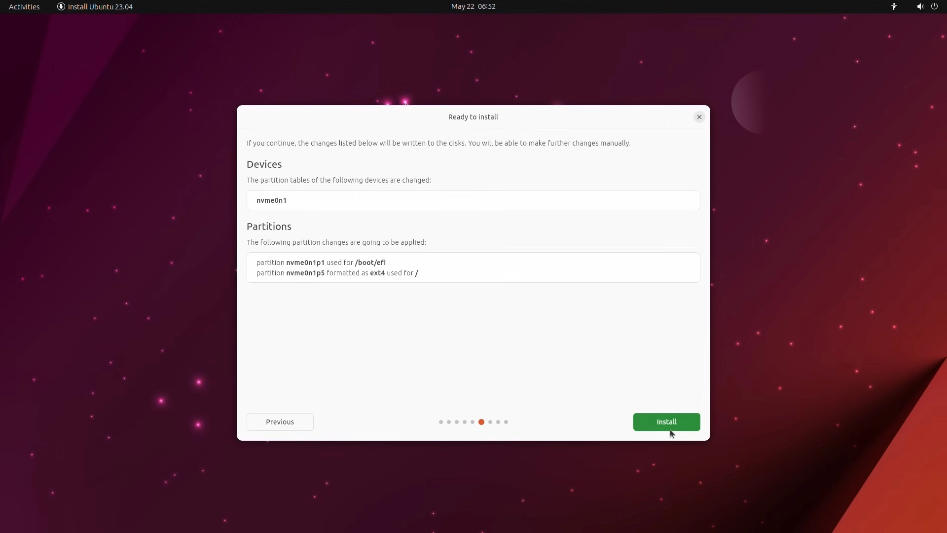 Ấn cài đặt Ubuntu