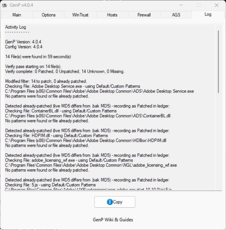 Thông báo thành công khi cài phần mềm Adobe